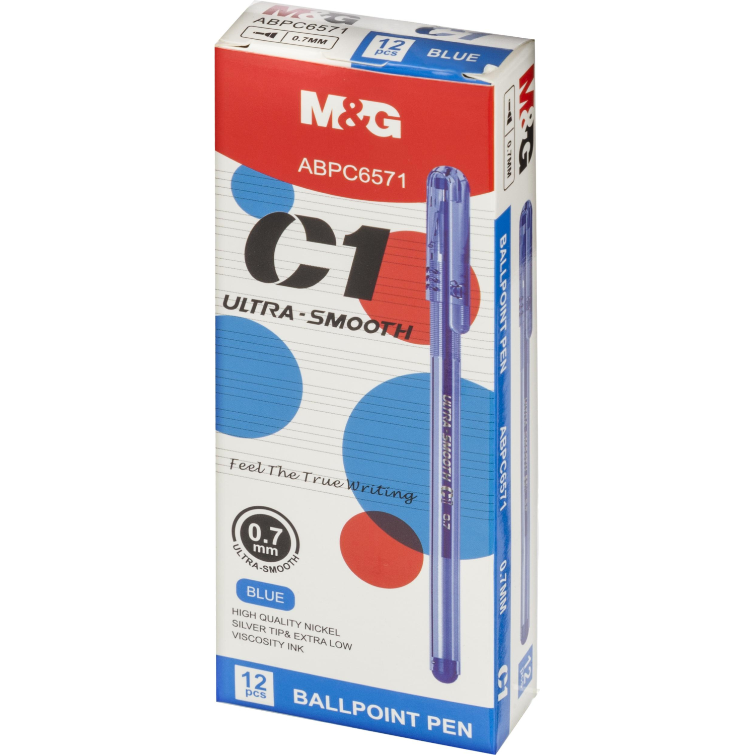 Ручка шариковая неавтоматическая M&G C1, д.ш. 0,7 мм, синяя, масл - фото 6