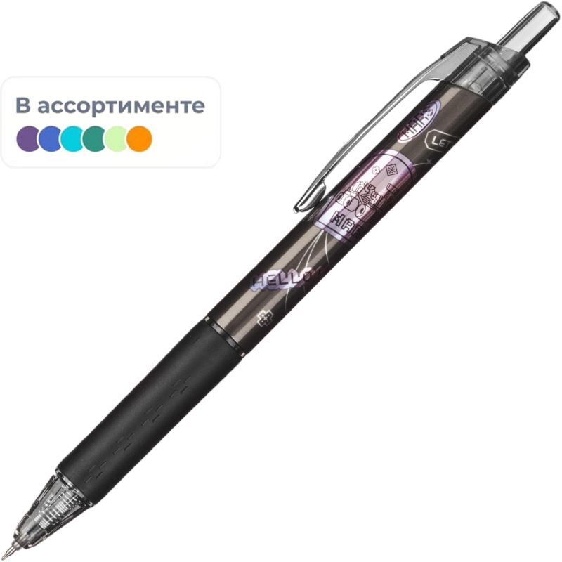 Ручка гелевая автомат M&G Hello Mars, д.ш. 0,5 мм, синяя, манж., ассорти - фото 1