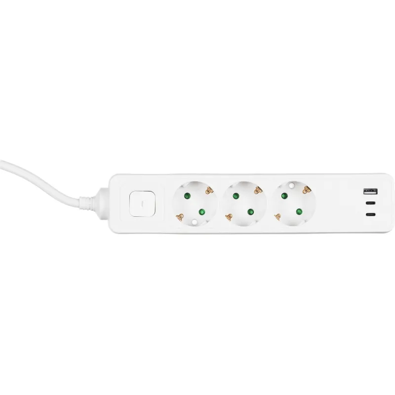 Сетевой фильтр BigTech CD3-1,4WU (3р/1,4м/USB-C/USB-A/16А/3680Вт белый) - фото 5
