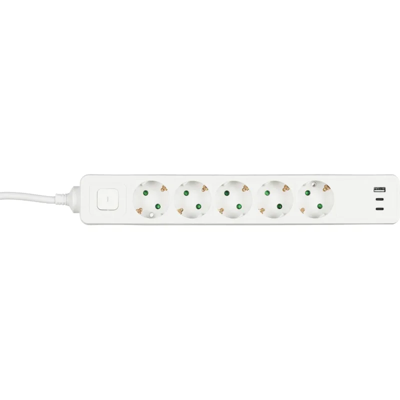 Сетевой фильтр BigTech CD5-1,4WU (5р/1,4м/USB-C/USB-A/16А/3680Вт белый) - фото 5