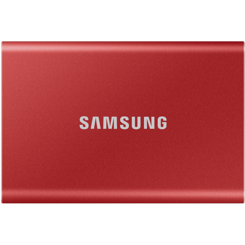 Портативный SSD Samsung T7, 1Tb, Metallic Red (MU-PC1T0R/WW) - фото 1