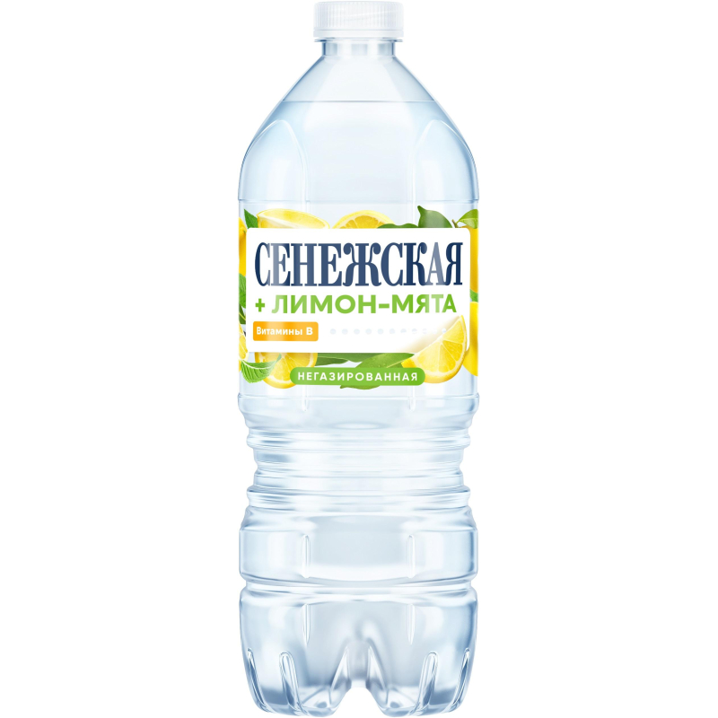 Вода питьевая Сенежская + Лимон, мята. негазированная ПЭТ 1л - фото 1