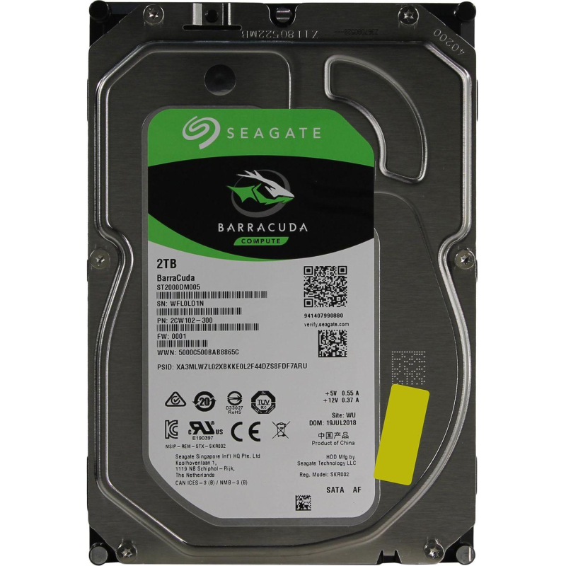Жесткий диск Seagate BarraCuda 2TB, SATA, 5400rpm, 256MB(ST2000DM005) - фото 1