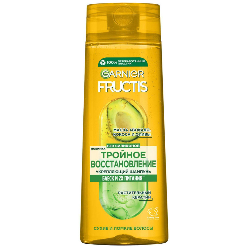 Шампунь Garnier Fructis Укрепляющий Тройн Восст, для сух и ломк влс, 400 мл - фото 1