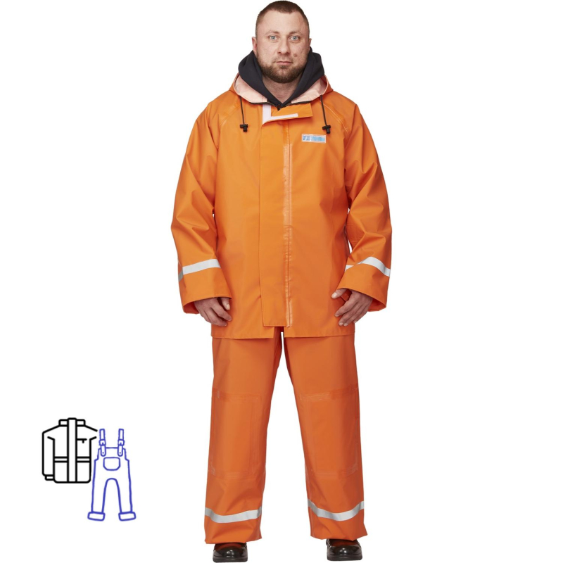 Костюм влагозащитный КПК Fisherman&#039;s WPL оранж 48-50/170-176 - фото 1