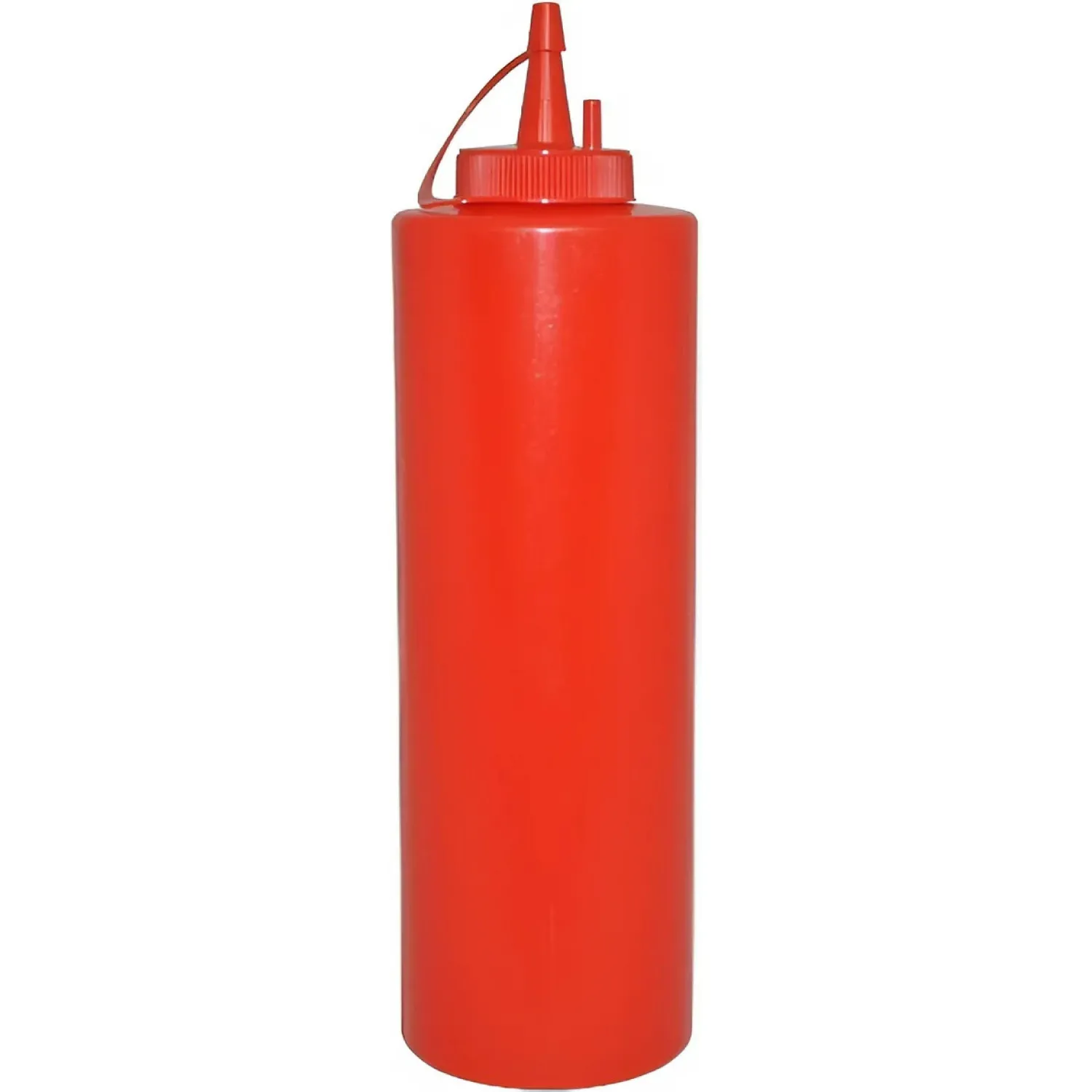 Емкость для соуса  375 мл. d=55 мм. h=215 мм. с крышкой красная MGprof - фото 1