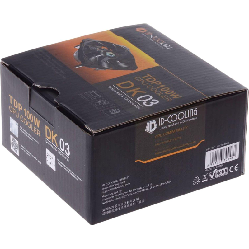 Кулер ID-COOLING DK-03 LGA115X/775/AM4/AM3/+/AM2 TDP 100W, FAN 120mm(DK-03) - фото 4
