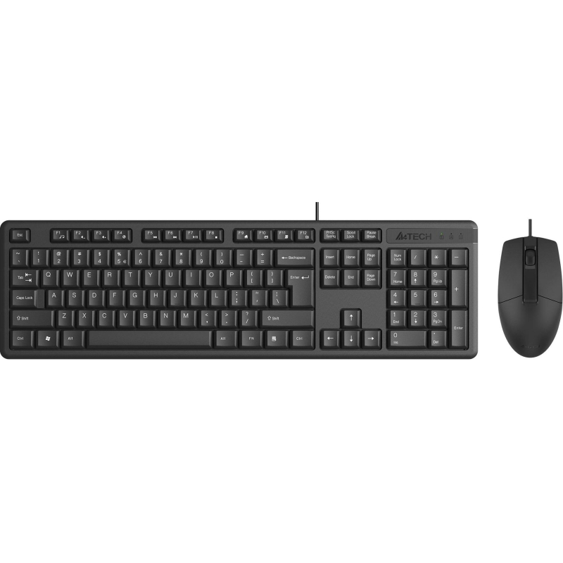 Набор клавиатура+мышь A4Tech KR-3330 клав:черный мышь:черный USB - фото 1