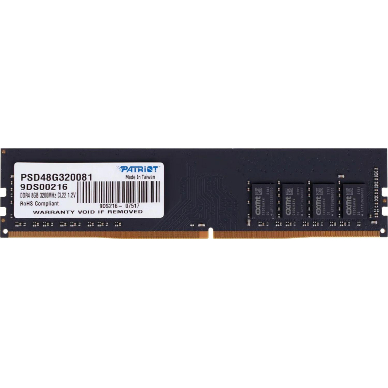 Модуль памяти Patriot DDR4 DIMM 8GB 3200Мгц CL22(PSD48G320081) - фото 1