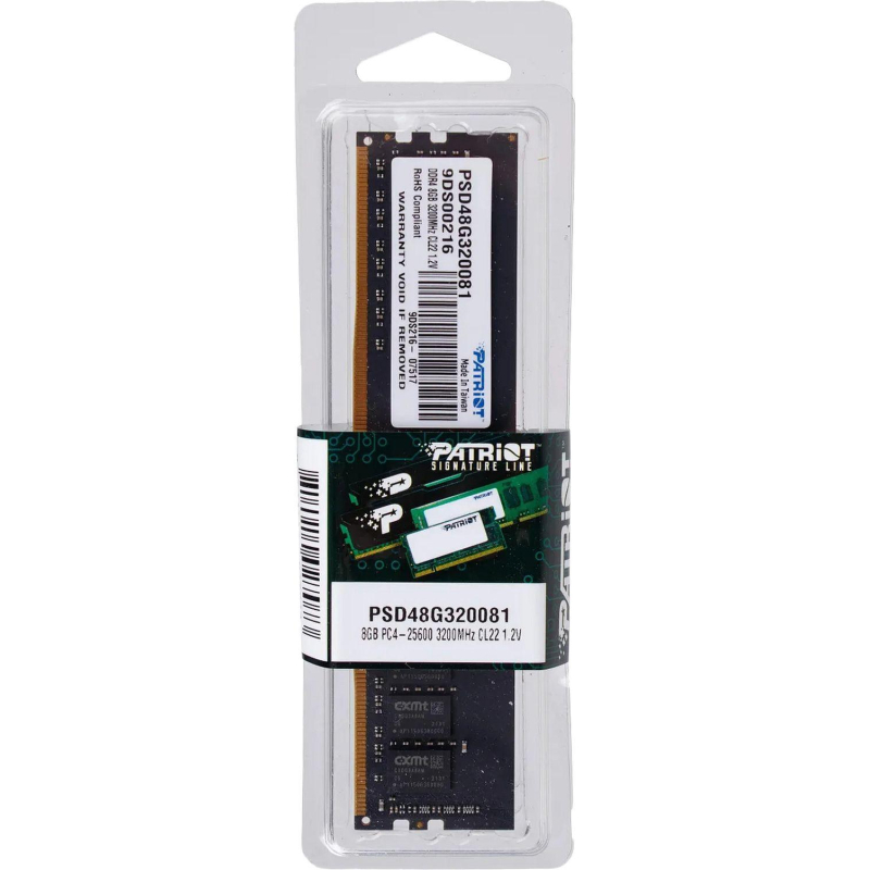 Модуль памяти Patriot DDR4 DIMM 8GB 3200Мгц CL22(PSD48G320081) - фото 3