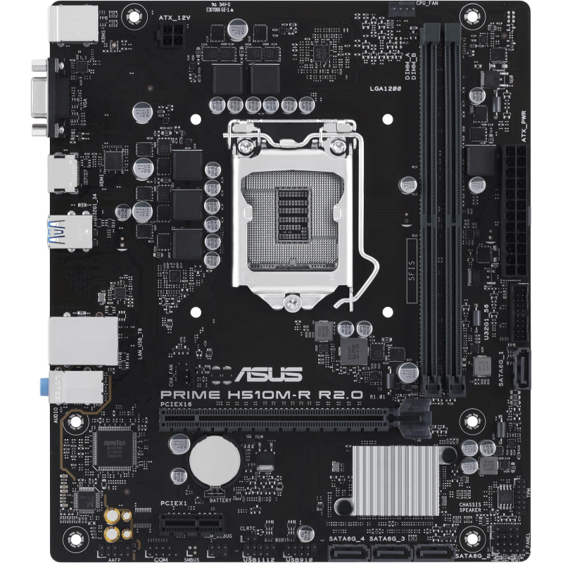 Материнская плата Asus PRIME H510M-R R2.0-SI s1200 Intel H470 2xDDR4 mATX - фото 1