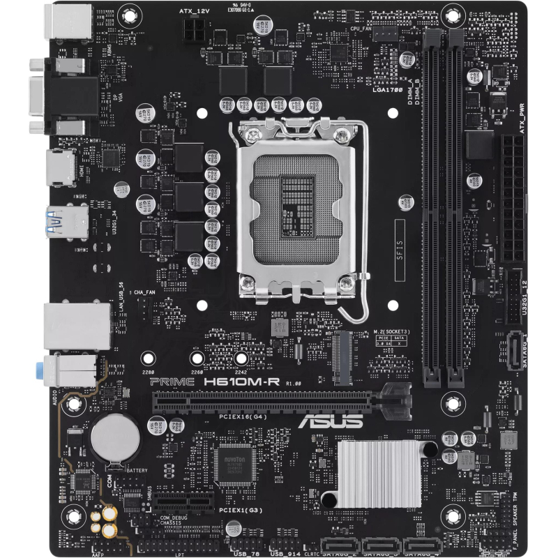 Материнская плата ASUS PRIME H610M-R-SI, s1700, Intel H610, 2xDDR5 mATX - фото 1