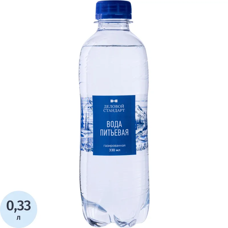 Вода питьевая Деловой Стандарт газ пэт 0,33л - фото 1