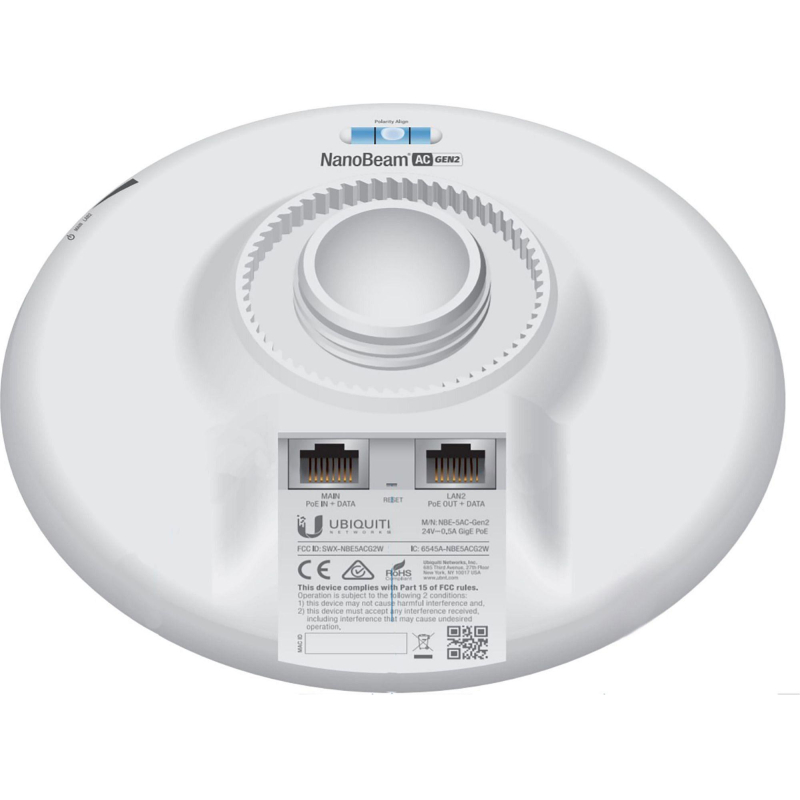 Точка доступа Ubiquiti NanoBeam 5AC Gen 2 (NBE-5AC-Gen2) 5 ГГц, PtP/PtMP - фото 2
