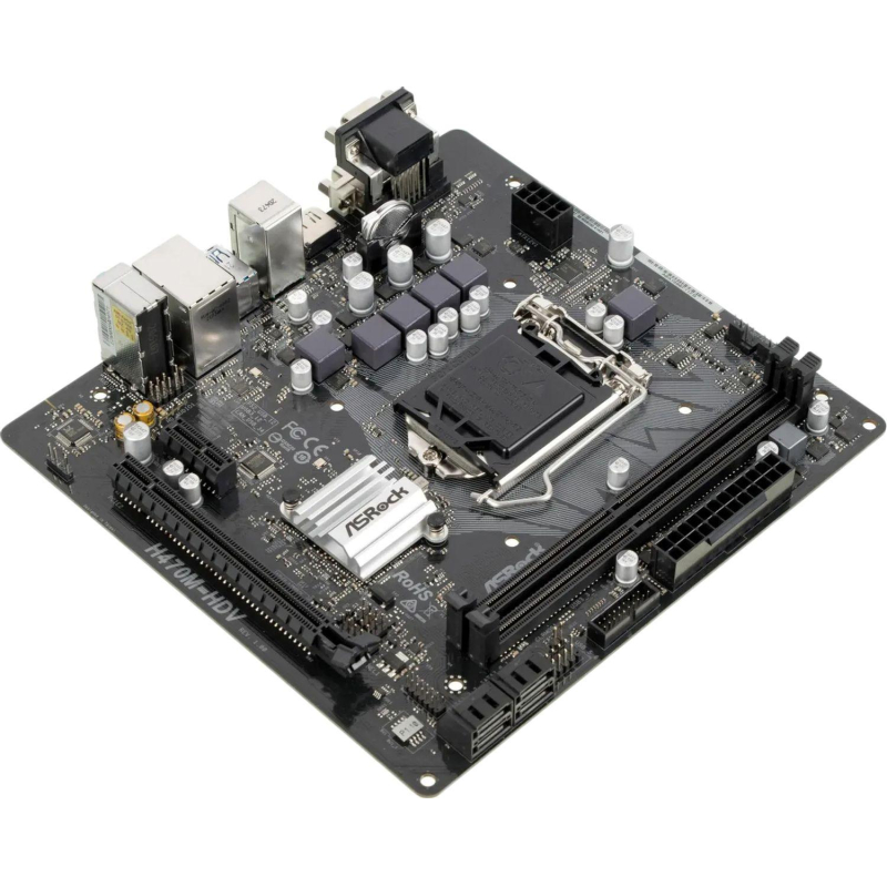 Материнская плата ASRock H470M-HDV, s1200, H470, 2xDDR4, mATX - фото 2