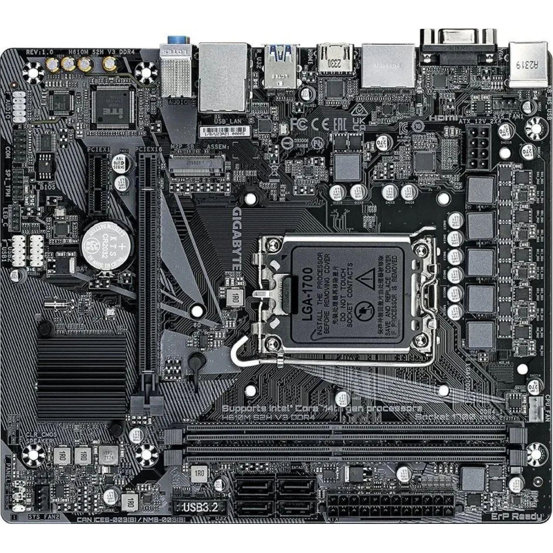 Материнская плата Gigabyte H610M S2H V3 DDR4, 2xDDR4 mATX - фото 1
