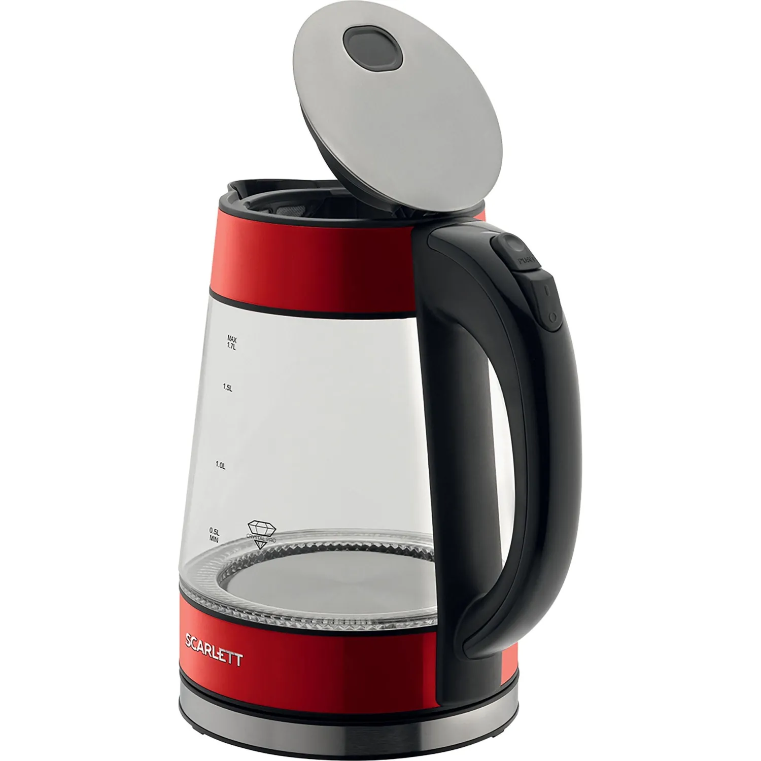 Чайник электрический SCARLETT SC-EK27G79, стекло, 2200Вт, 1.7л, красный - фото 10