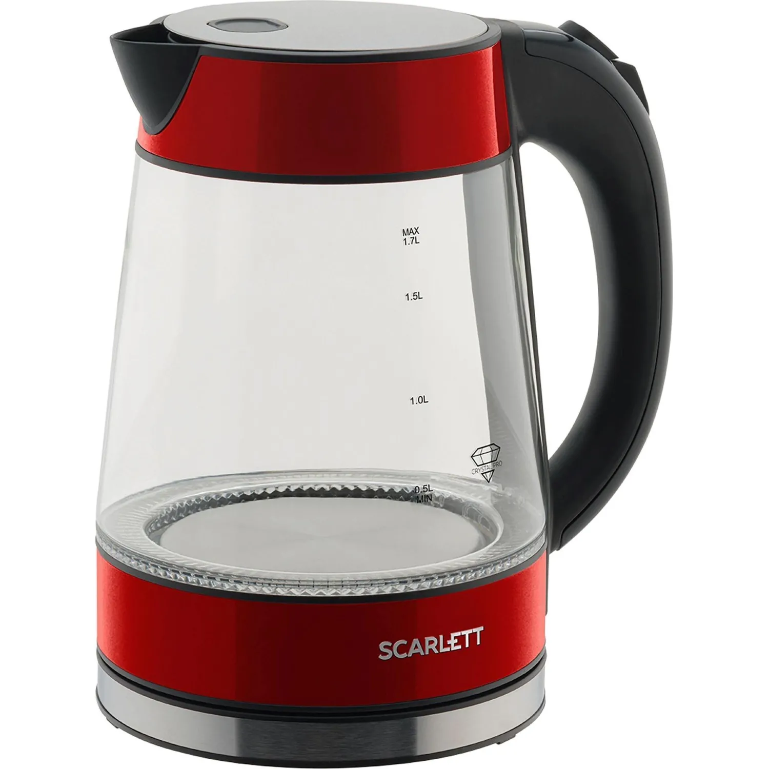 Чайник электрический SCARLETT SC-EK27G79, стекло, 2200Вт, 1.7л, красный - фото 12