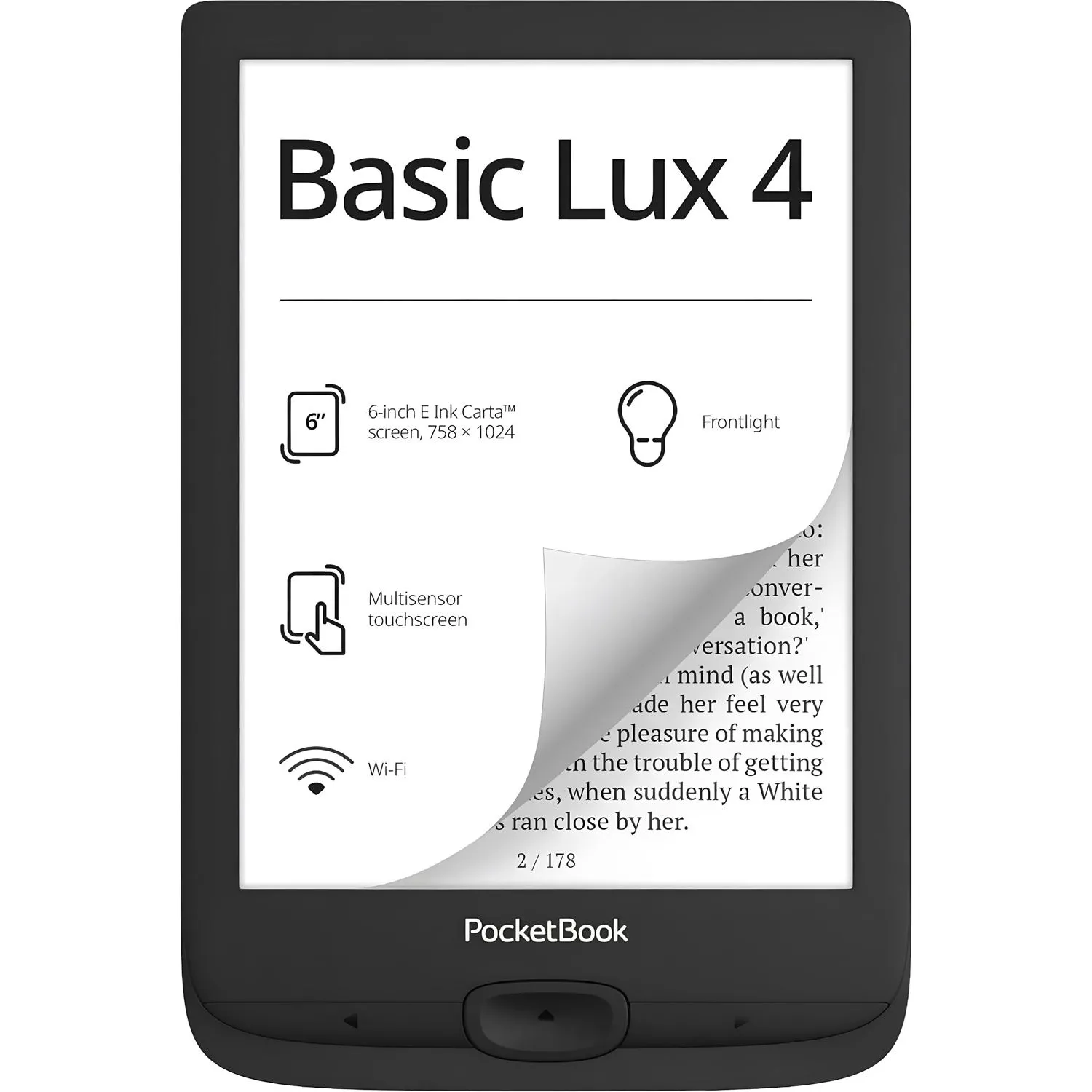 Книга электронная PocketBook 618 Basic Lux 4 Ink (черный) (PB618-P-WW) - фото 1