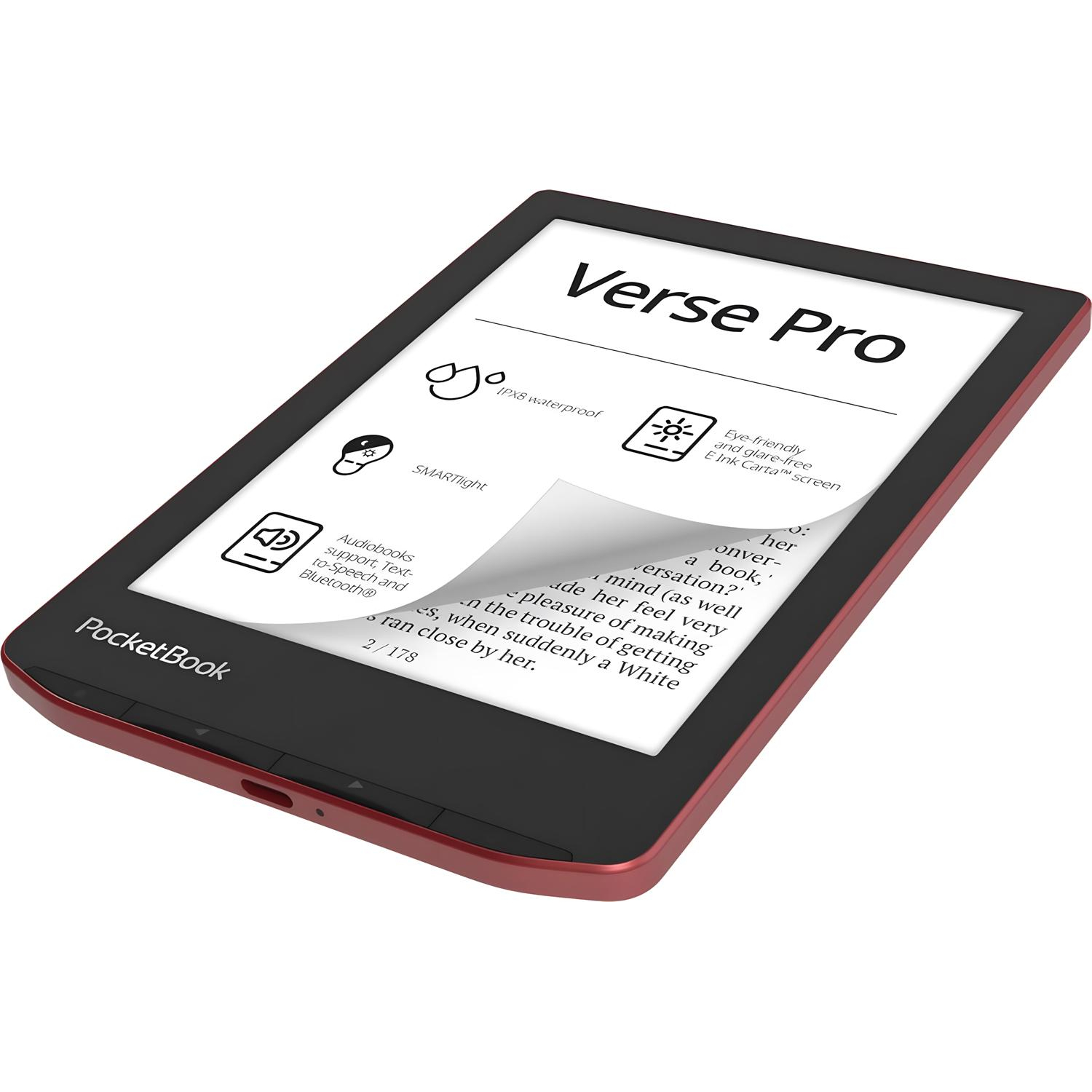 Книга электронная PocketBook 634 Verse Pro Passion Red (PB634-3-WW) - фото 4