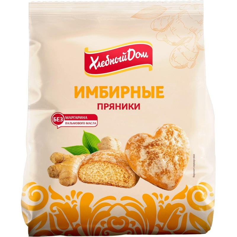Пряники Хлебный Дом имбирные сердечки, 300г - фото 1