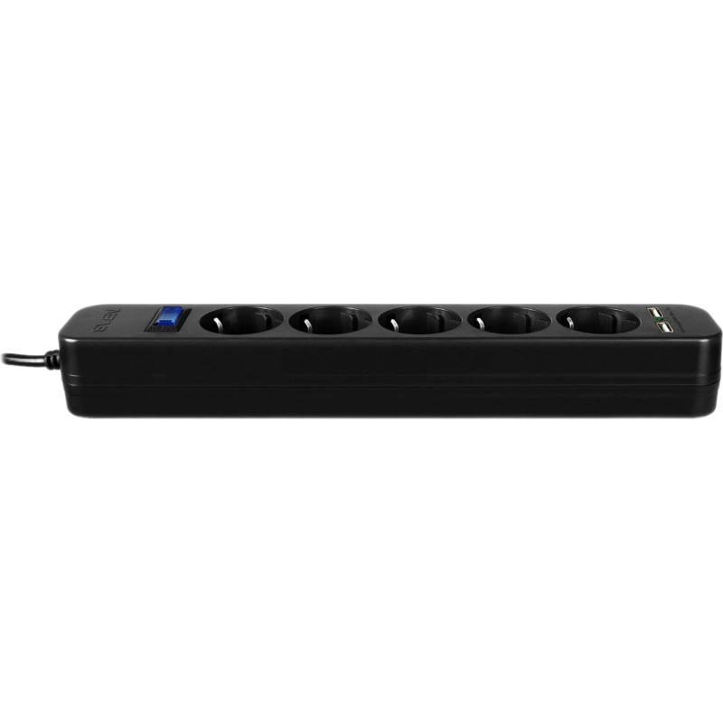 Сетевой фильтр SVEN SF-05LU 5.0 м (5м/5р,2xUSB(2.4А)) черный(SV-018856) - фото 4