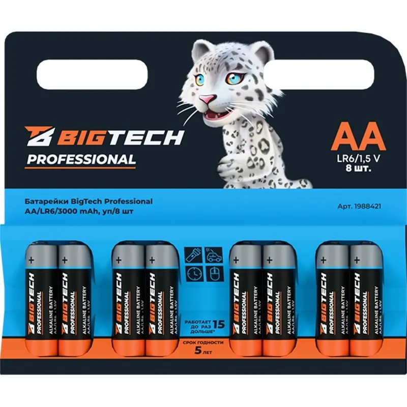Батарейка BigTech Professional АA/LR6 бл/8шт - фото 1