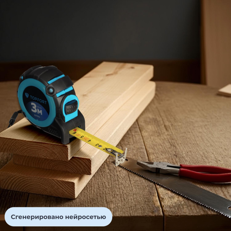Рулетка 3мх16 мм с автостопом  TOPFORT Extra - фото 7