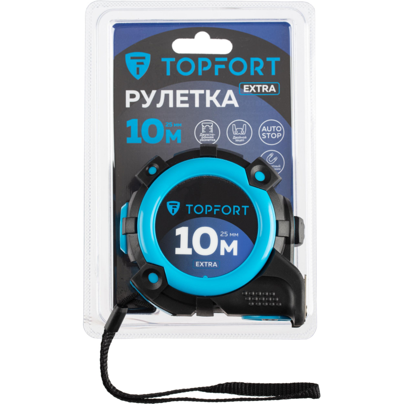 Рулетка 10мх25 мм с автостопом, TOPFORT Extra - фото 6