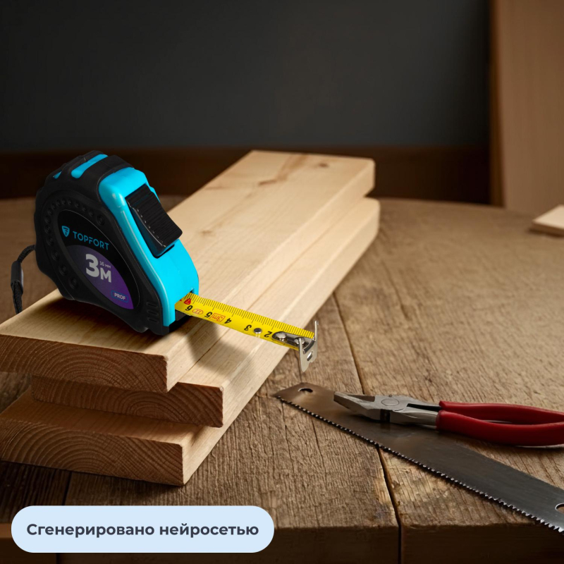 Рулетка 3мх16 мм с автостопом  TOPFORT Prof - фото 7