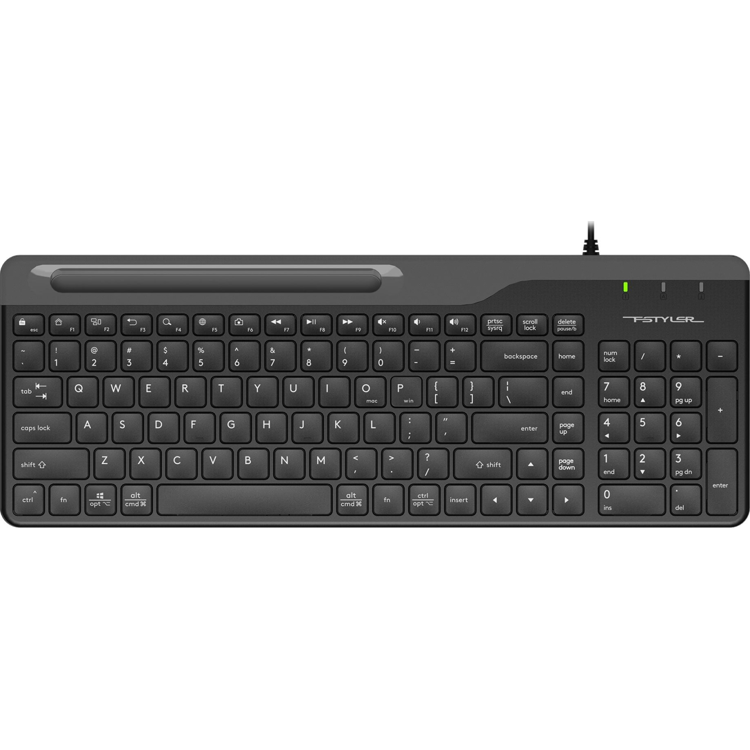 Клавиатура A4Tech Fstyler FK25 черный USB slim - фото 1