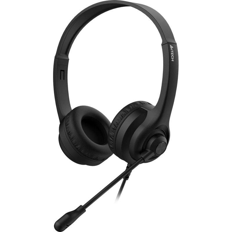 Гарнитура A4Tech HU-8 черный 2м накладные USB - фото 1