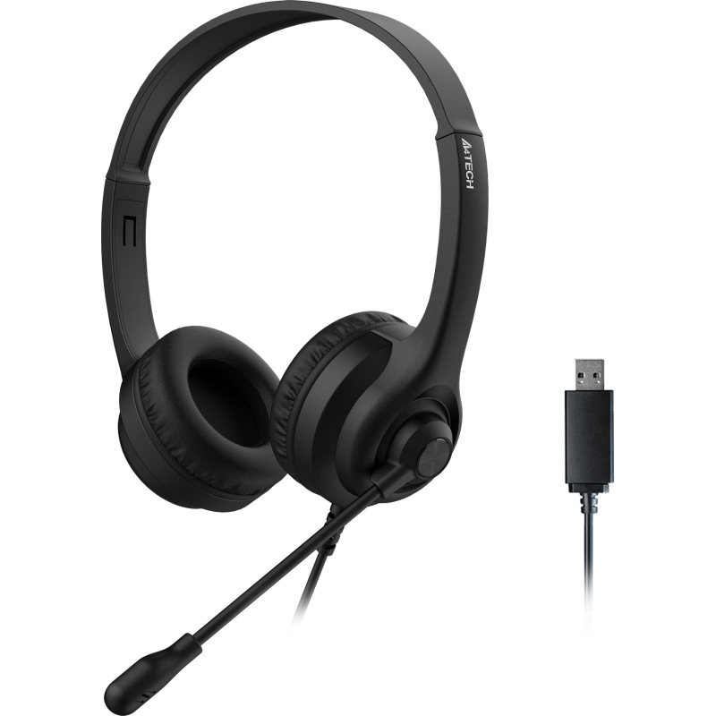 Гарнитура A4Tech HU-8 черный 2м накладные USB - фото 4
