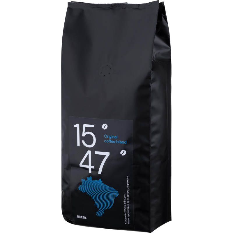 Кофе жареный в зернах 15/47 Brazil Original coffee blend, 100% Арабика, 1кг - фото 1