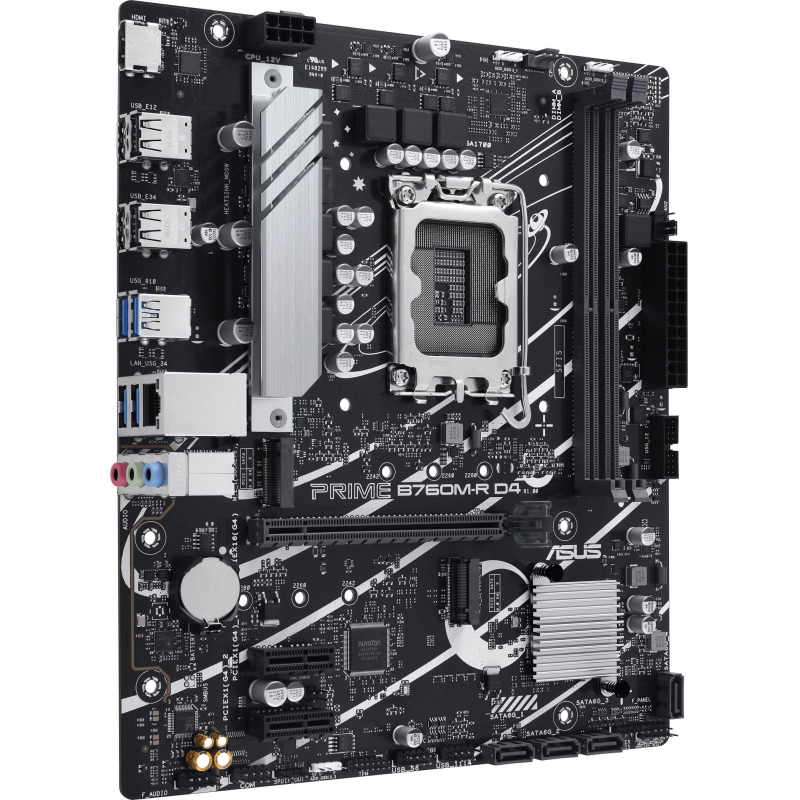 Материнская плата ASUS PRIME B760M-R D4, LGA1700,2xDDR4,(90MB1HA0-M0EAY0) - фото 2