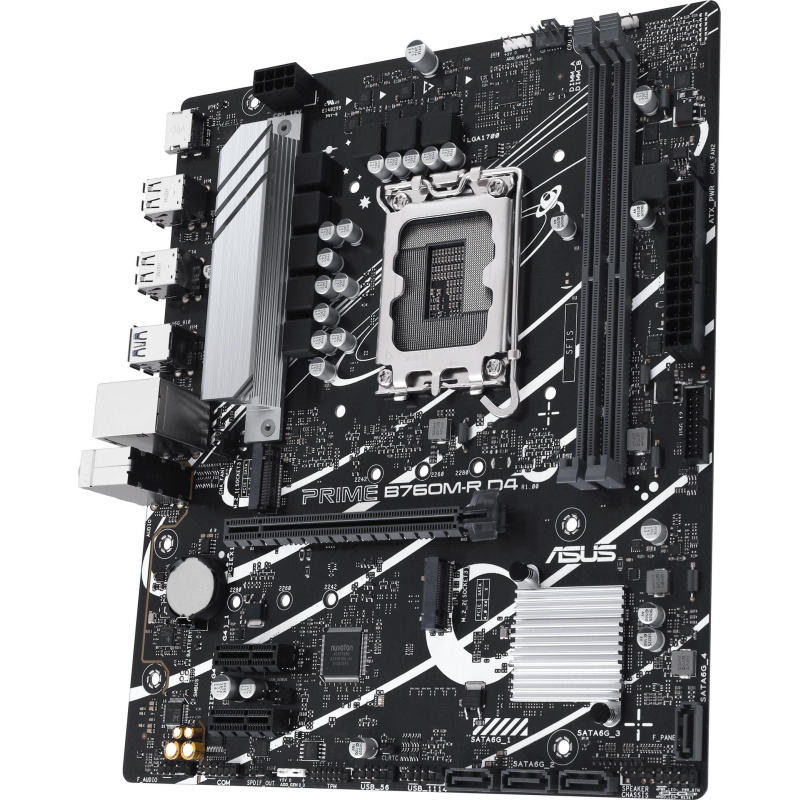 Материнская плата ASUS PRIME B760M-R D4, LGA1700,2xDDR4,(90MB1HA0-M0EAY0) - фото 4