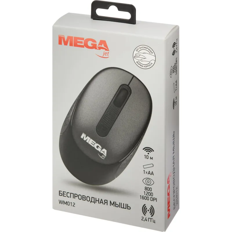 Мышь компьютерная ProMega jet WM012 USB WLS RT/1АА/dpi800-1200-1600/6кн/чер - фото 9