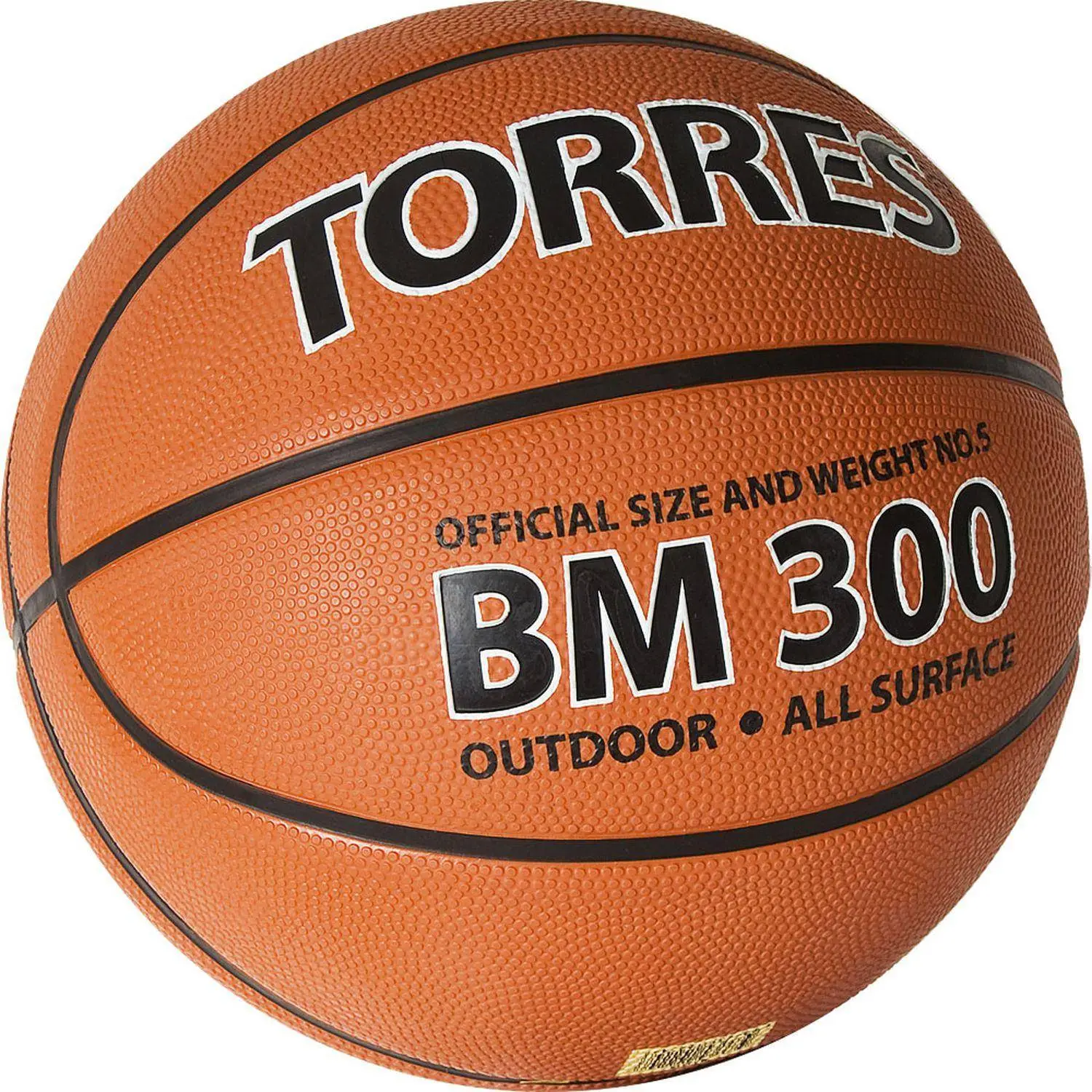 Мяч баск. трен. TORRES BM300, B02015, р.5 темнооранжево-черный - фото 1