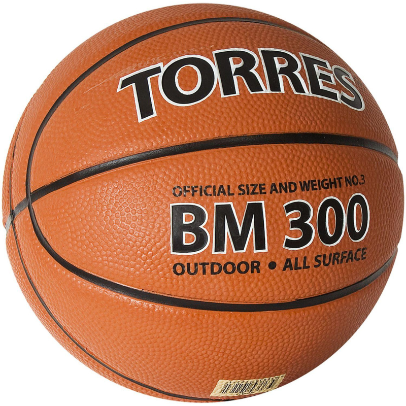 Мяч баск. трен. TORRES BM300, B02013, р.3 темнооранжево-черный - фото 1
