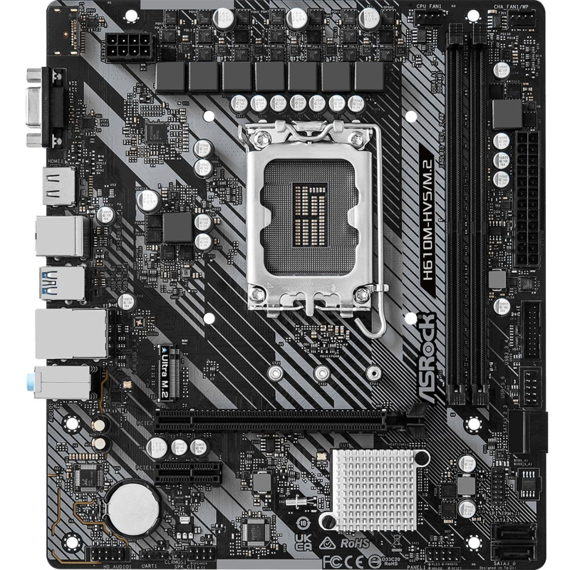Материнская плата ASROCK H610M-HVS/M.2 R2.0, LGA1700, H610, 2xDDR4 - фото 2