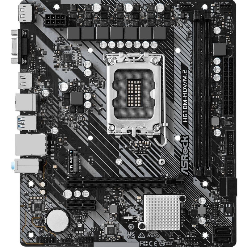 Материнская плата ASROCK H610M-HDV/M.2 R2.0, LGA1700, H610, 2xDDR4 - фото 2