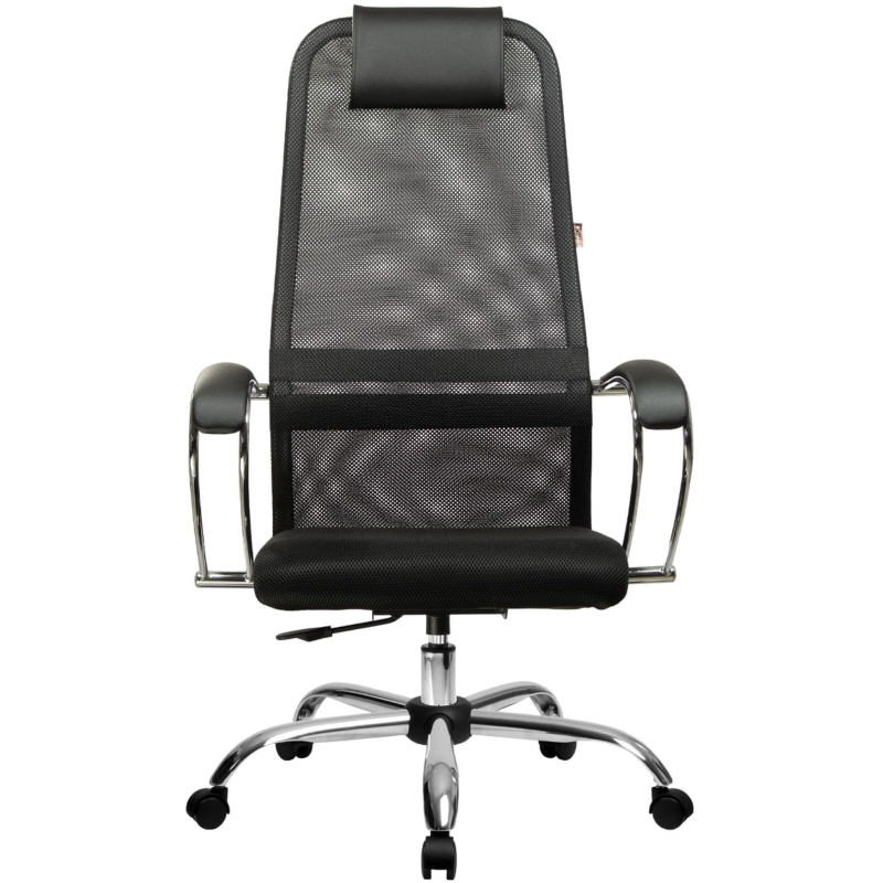 Кресло МТ_EChair 675 TTW сетка/ткань черный, хром - фото 2