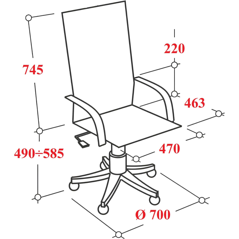 Кресло МТ_EChair 675 TTW сетка/ткань черный, хром - фото 7
