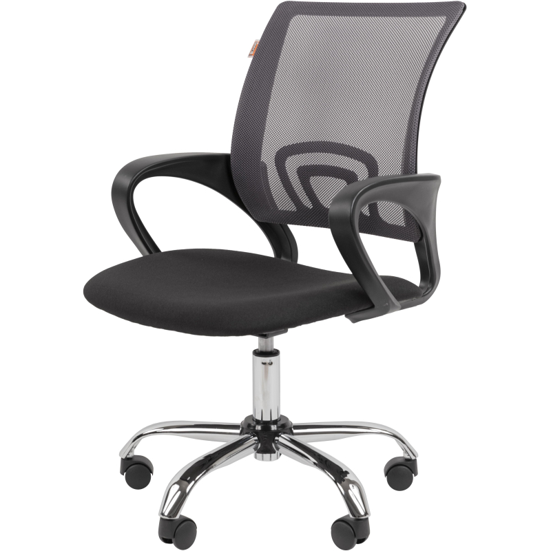 Кресло VT_EChair-304LT TC ткань черн/сетка серый, хром - фото 1