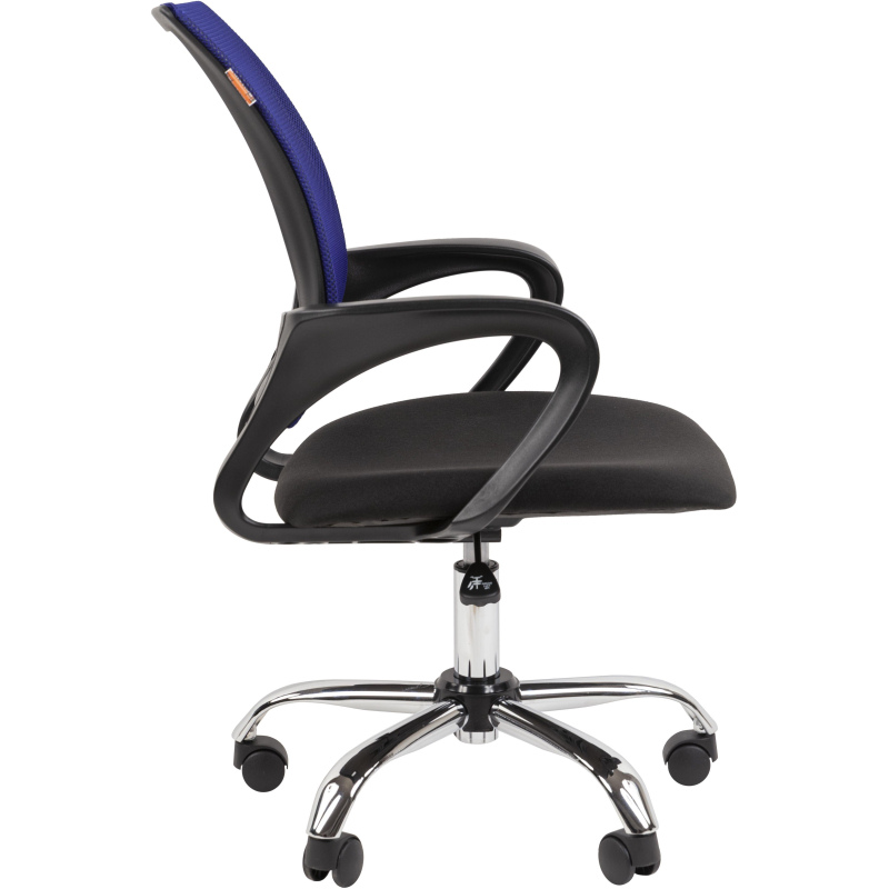 Кресло VT_EChair-304LT TC ткань черн/сетка синий, хром - фото 3