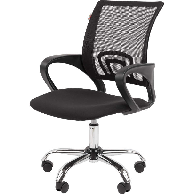 Кресло VT_EChair-304LT TC ткань черн/сетка черн, хром - фото 1