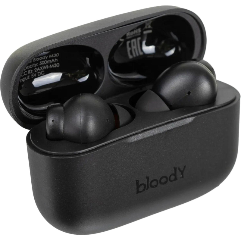 Наушники A4Tech Bloody M30, вкладыши, черный bluetooth (M30 BLACK) - фото 6