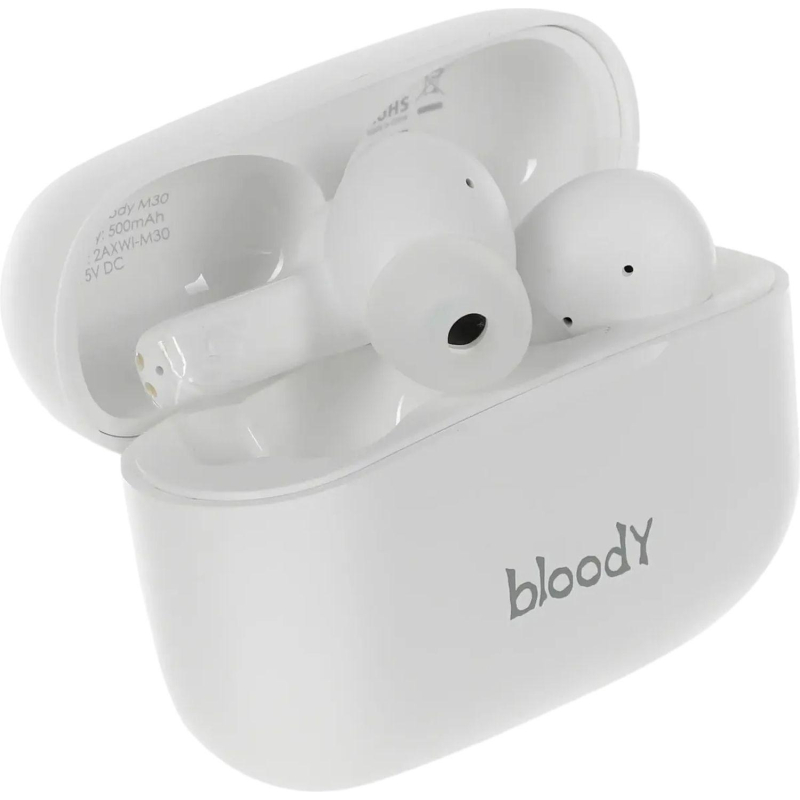 Наушники A4Tech Bloody M30, вкладыши, белый bluetooth (M30 WHITE) - фото 8