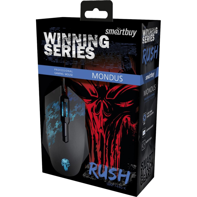 Мышь компьютерная Smartbuy RUSH Mondus проводная, черная (SBM-744G-K) /40 - фото 5
