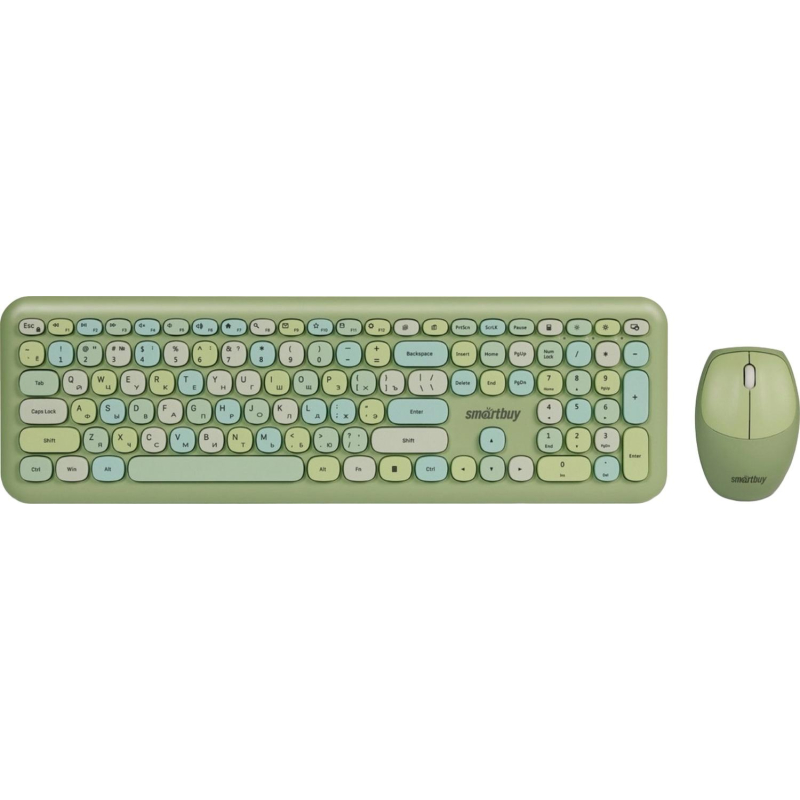 Набор клавиатура+мышь Smartbuy мультимедийный, зеленый (SBC-666395AG-G) - фото 1